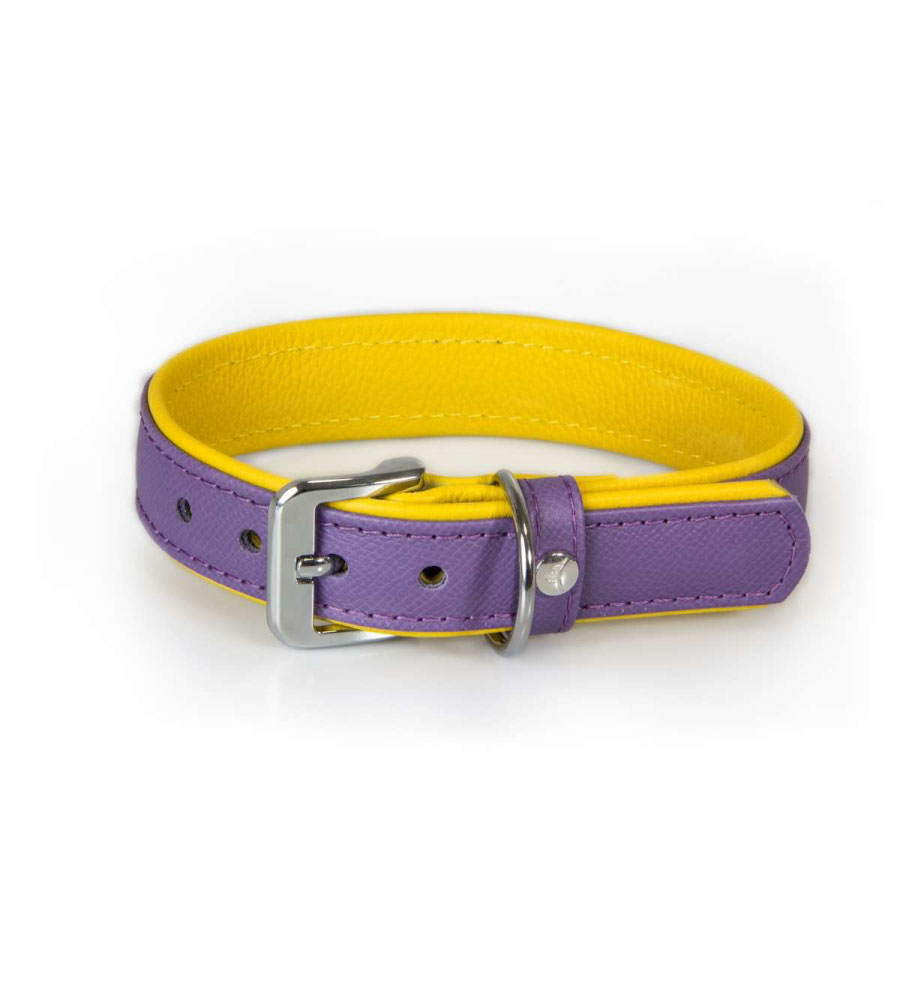 Das Lederband Halsband Firenze Lilac / Sunshine